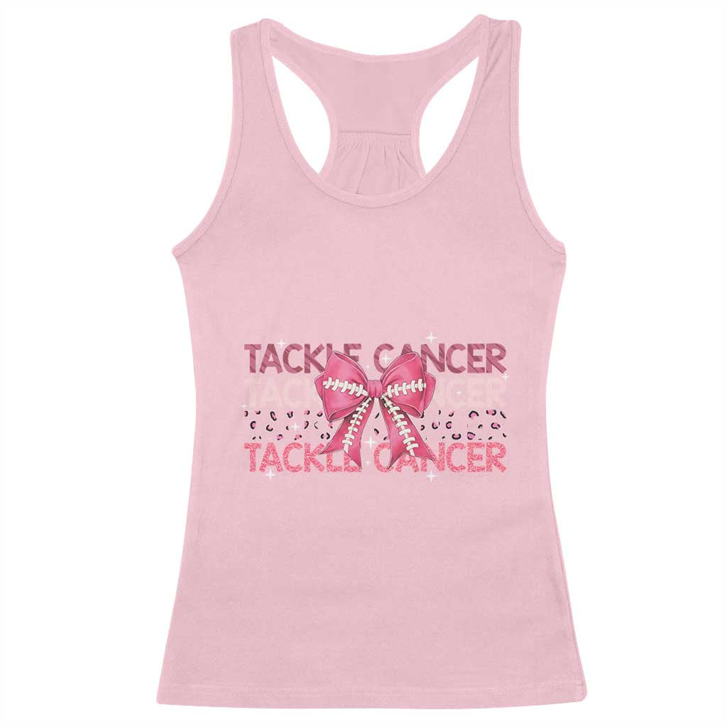 October Tackle Cancer Football Breast Cancer Awareness Racerback Tank Top TS12 Light Pink Print Your Wear