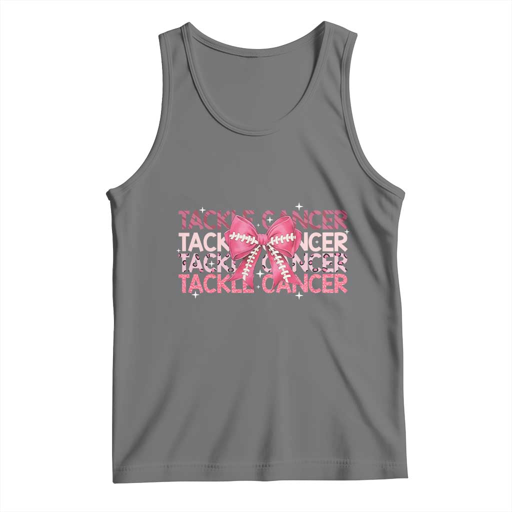 October Tackle Cancer Football Breast Cancer Awareness Tank Top TS12 Black Heather Print Your Wear