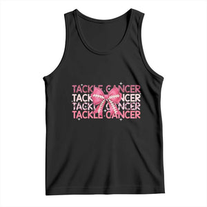 October Tackle Cancer Football Breast Cancer Awareness Tank Top TS12 Black Print Your Wear