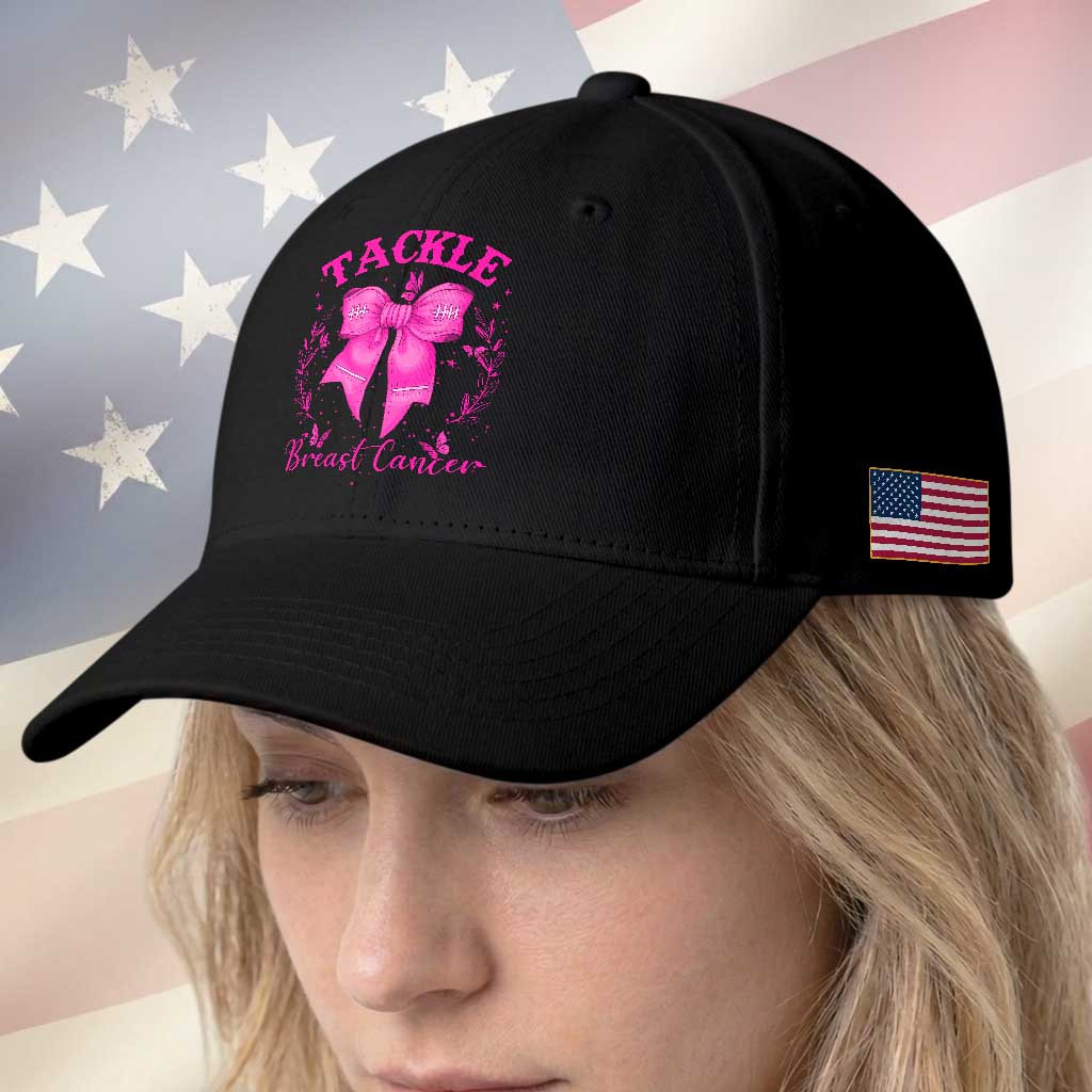 Tackle Breast Cancer Baseball Cap - Support Fight Faith Pink Ribbon TS12 Print Your Wear