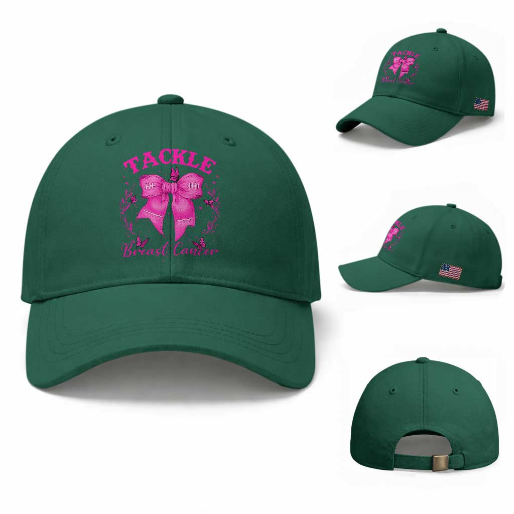Tackle Breast Cancer Baseball Cap - Support Fight Faith Pink Ribbon TS12 Baseball Cap Universal Fit Irish Green Print Your Wear