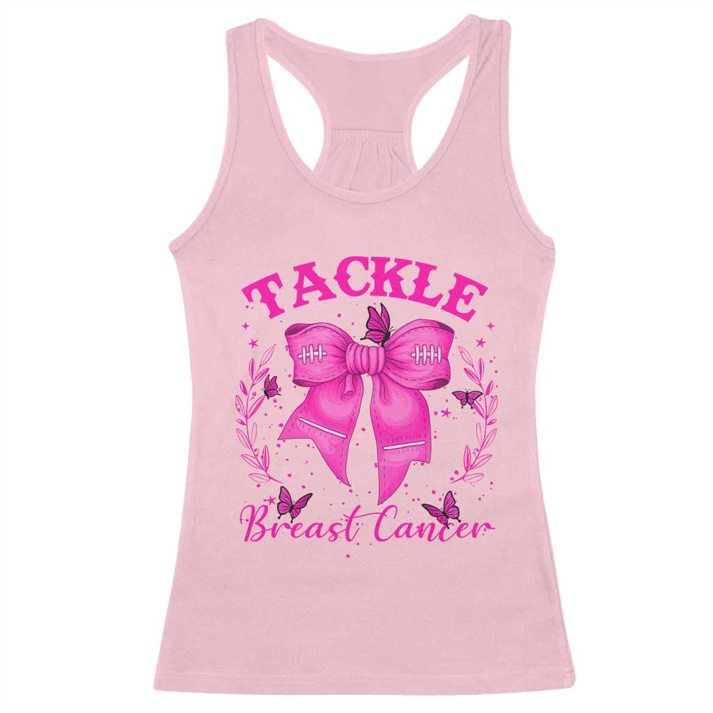 Tackle Breast Cancer Racerback Tank Top Support Fight Faith Pink Ribbon TS12 Light Pink Print Your Wear