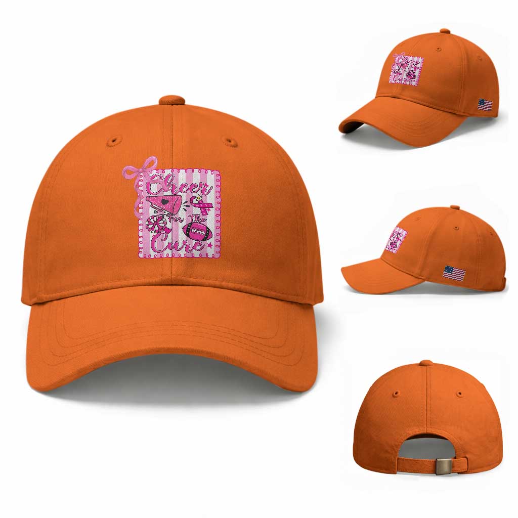 Cheer For The Cure Baseball Cap Breast Cancer Awareness Football Gift TS12 Baseball Cap Universal Fit Orange Print Your Wear