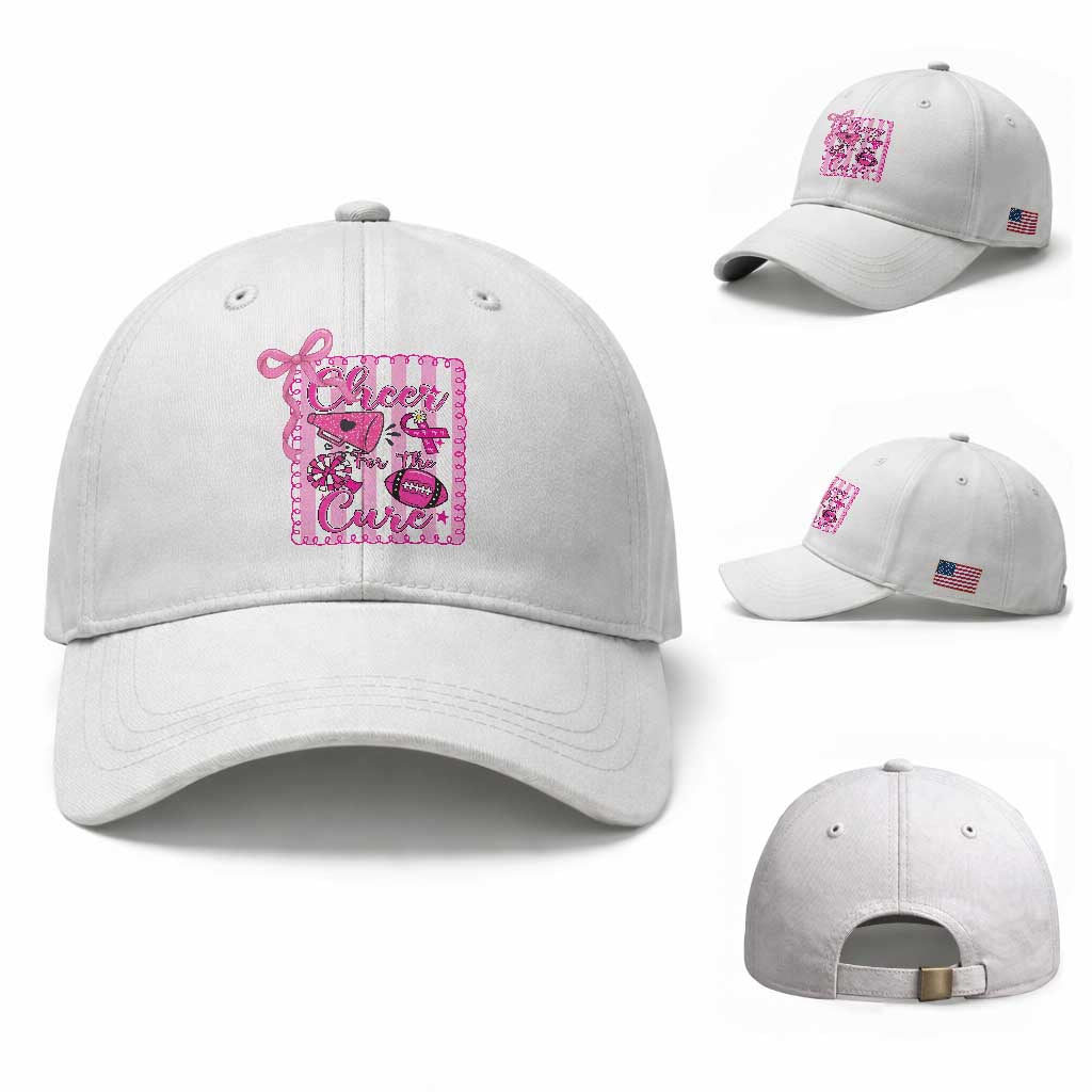 Cheer For The Cure Baseball Cap Breast Cancer Awareness Football Gift TS12 Baseball Cap Universal Fit White Print Your Wear