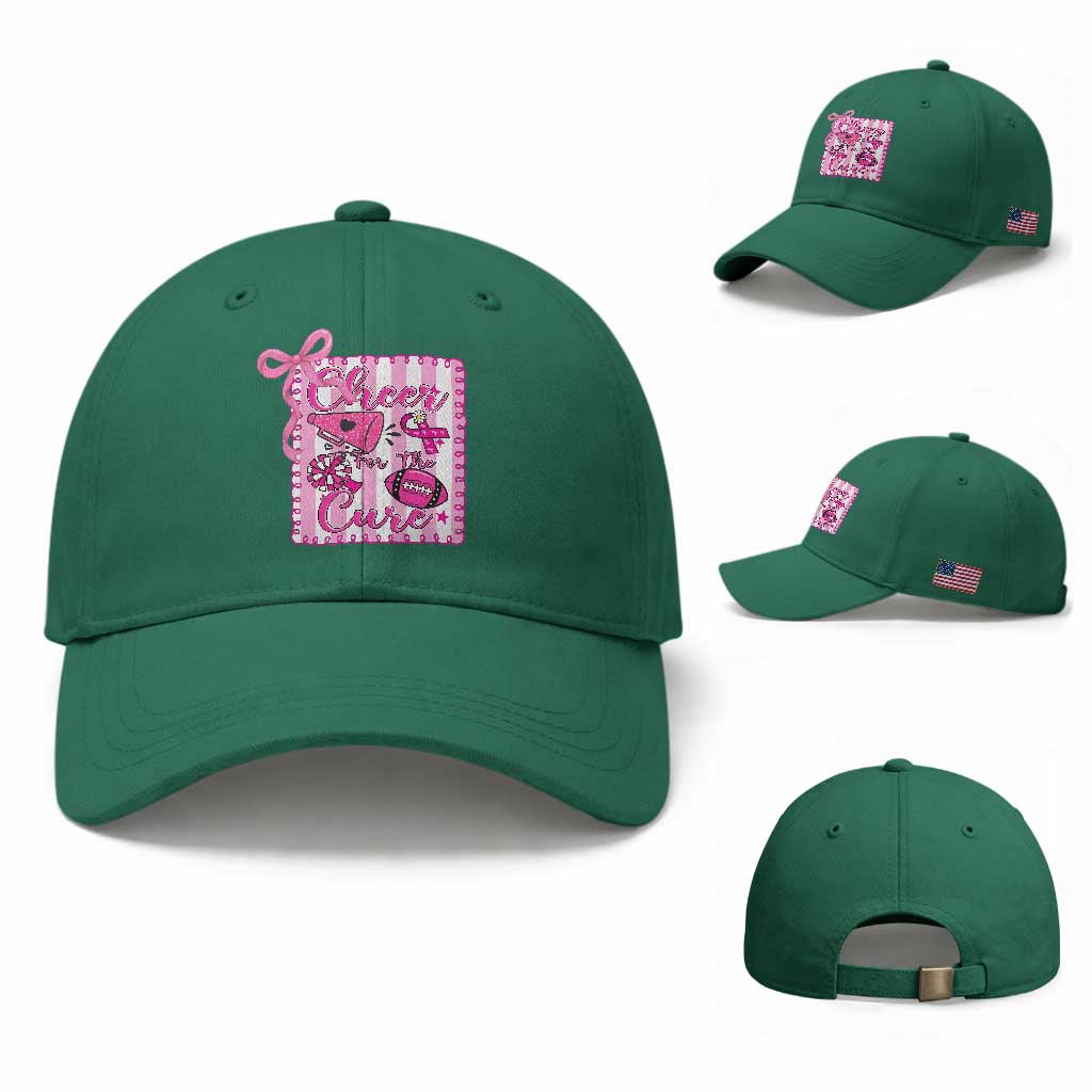 Cheer For The Cure Baseball Cap Breast Cancer Awareness Football Gift TS12 Baseball Cap Universal Fit Irish Green Print Your Wear