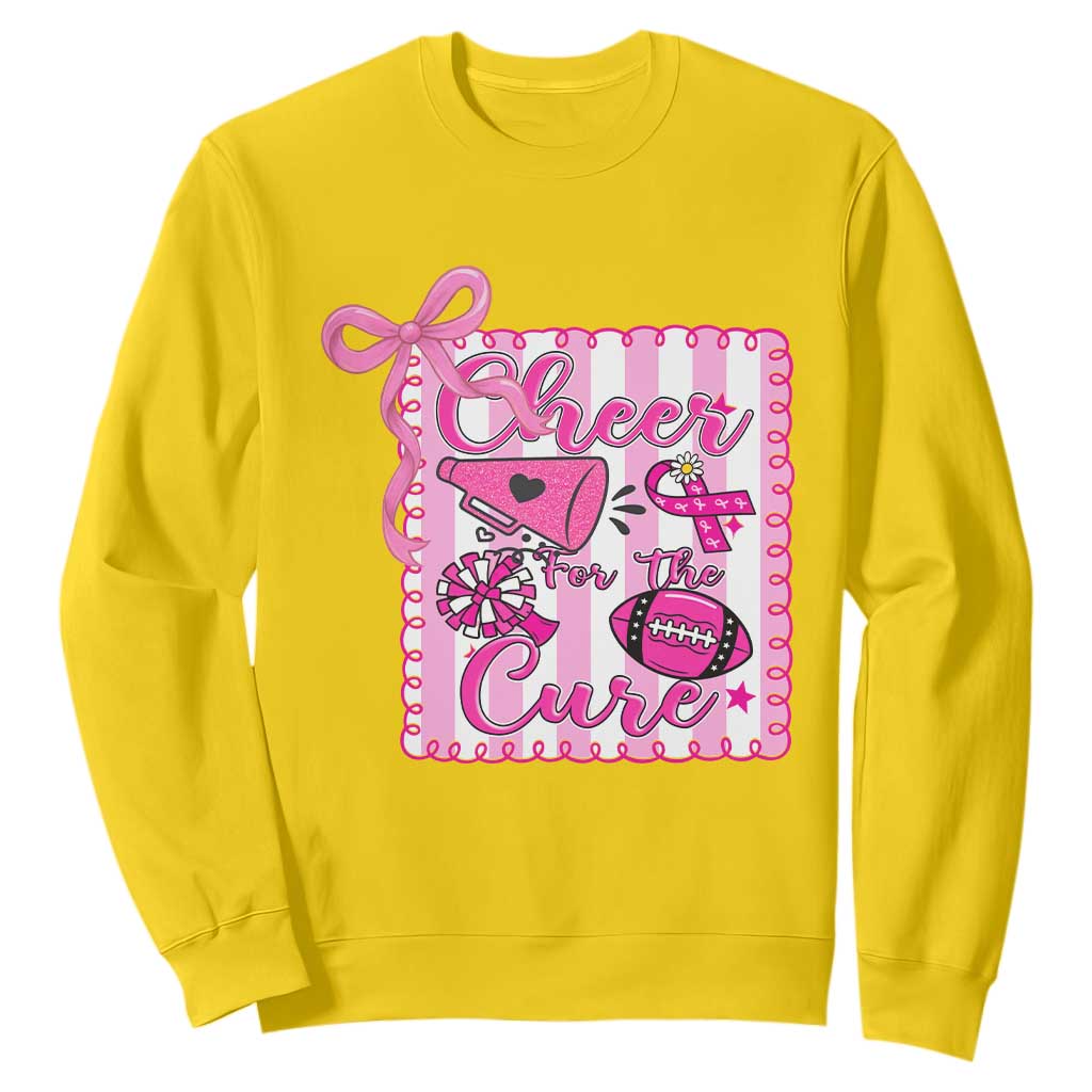 Cheer For The Cure Sweatshirt Breast Cancer Awareness Football Gift TS12 Daisy Print Your Wear