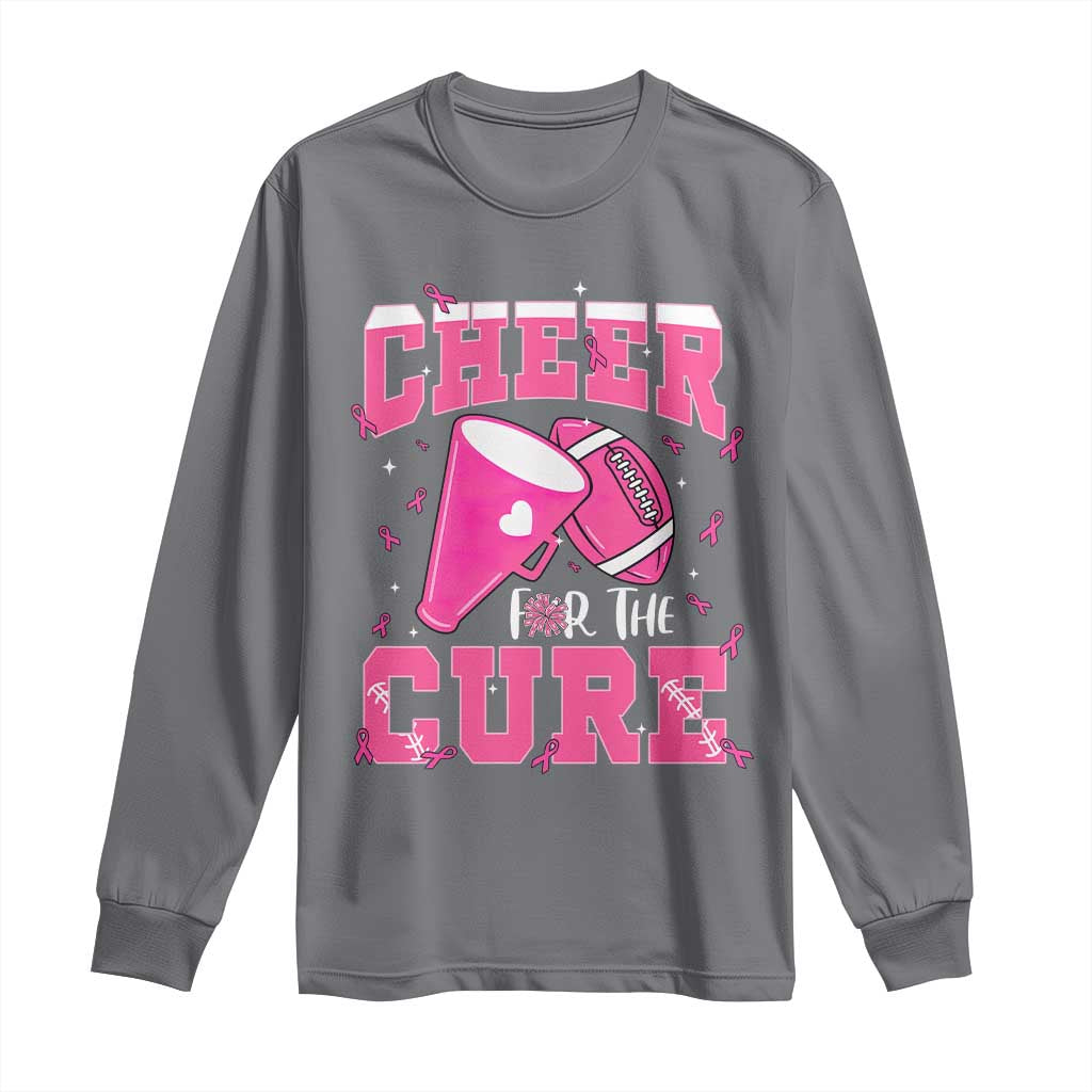 Breast Cancer Awareness Long Sleeve Shirt Funny Cheer For The Cure Gift TS12 Charcoal Print Your Wear