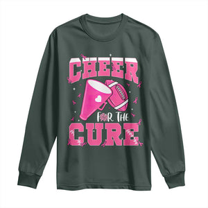 Breast Cancer Awareness Long Sleeve Shirt Funny Cheer For The Cure Gift TS12 Dark Forest Green Print Your Wear