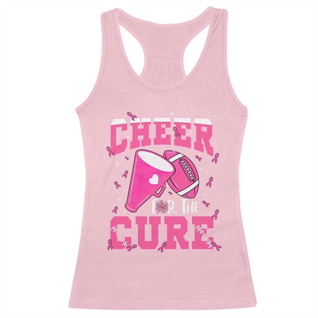 Breast Cancer Awareness Racerback Tank Top Funny Cheer For The Cure Gift TS12 Light Pink Print Your Wear