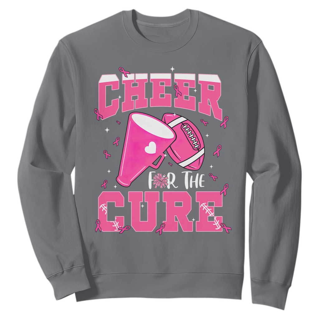 Breast Cancer Awareness Sweatshirt Funny Cheer For The Cure Gift TS12 Charcoal Print Your Wear