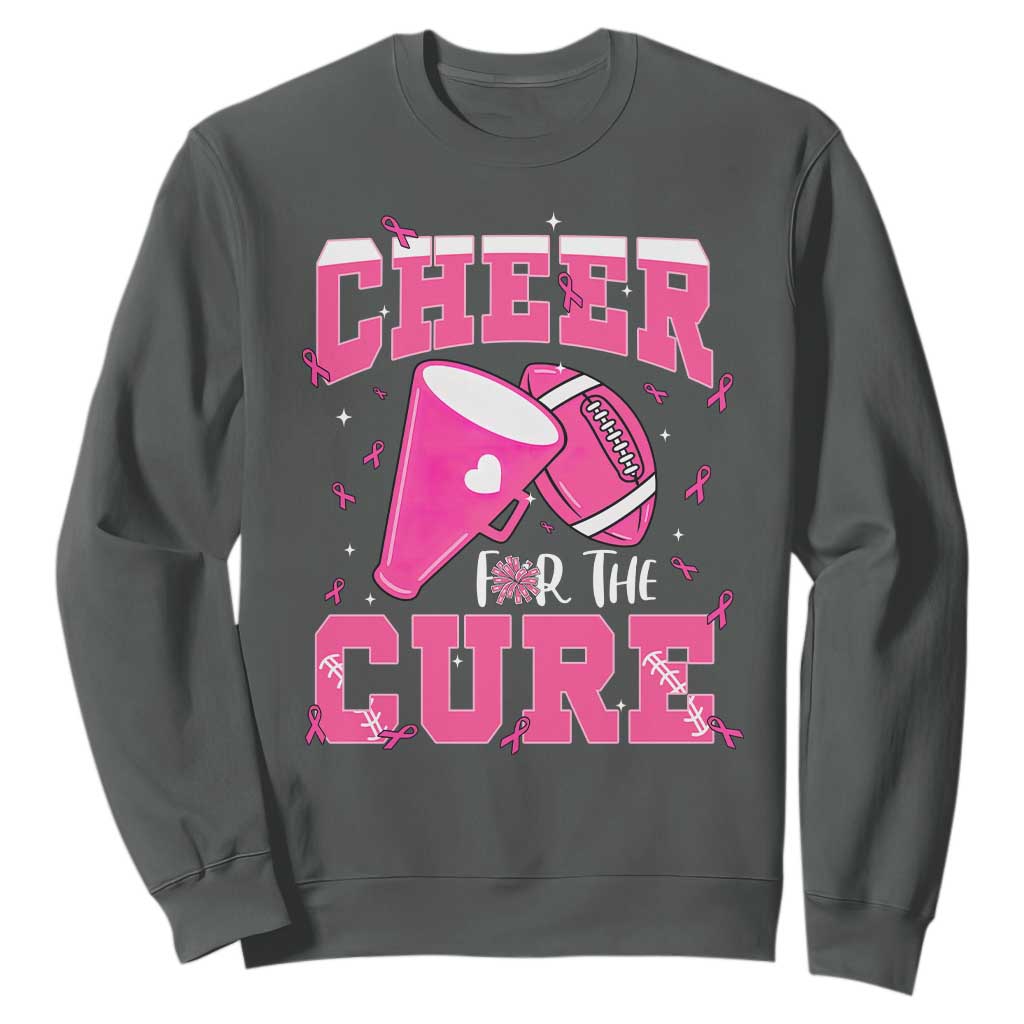 Breast Cancer Awareness Sweatshirt Funny Cheer For The Cure Gift TS12 Dark Heather Print Your Wear