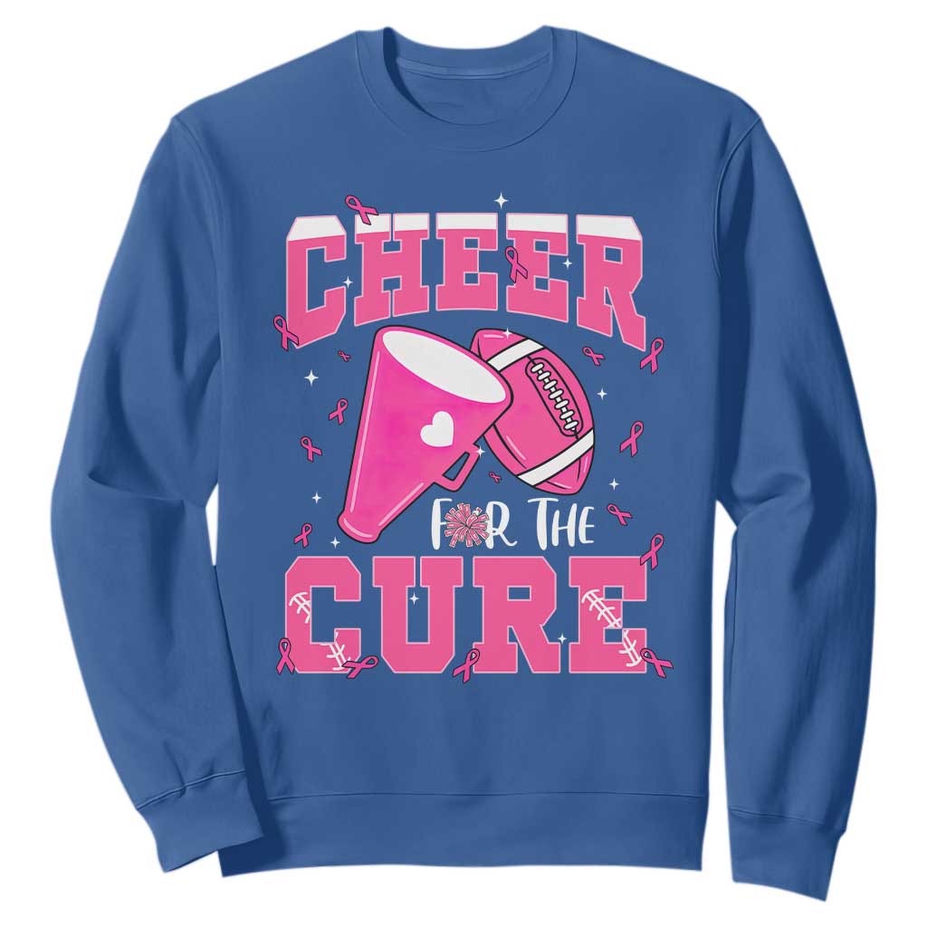 Breast Cancer Awareness Sweatshirt Funny Cheer For The Cure Gift TS12 Royal Blue Print Your Wear