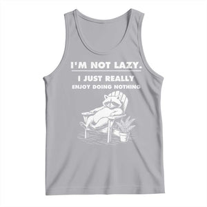 Lazy Raccoon Tank Top Funny I Am Not Lazy I Just Really Enjoy Doing Nothing TS12 Athletic Heather Print Your Wear