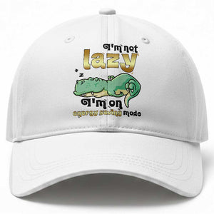 Funny Dinosaur Lover Baseball Cap I Am Not Lazy I Am On Energy Saving Mode TS12 Print Your Wear