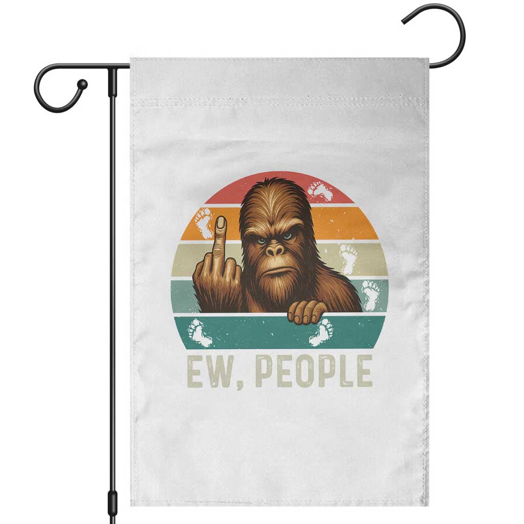 Bigfoot Lover Garden Flag Funny Ew People Retro Sunset Design TS12 White Print Your Wear