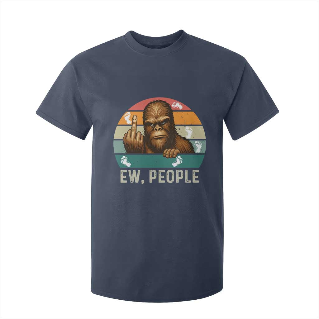 Bigfoot Lover T Shirt For Kid Funny Ew People Retro Sunset Design TS12 Navy Print Your Wear