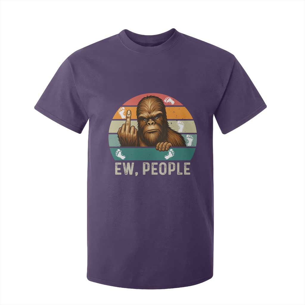 Bigfoot Lover T Shirt For Kid Funny Ew People Retro Sunset Design TS12 Purple Print Your Wear