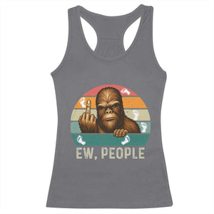 Bigfoot Lover Racerback Tank Top Funny Ew People Retro Sunset Design TS12 Charcoal Print Your Wear