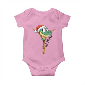 Funny Christmas Dinosaur Baby Onesie Ew People Xmas Gift TS12 Light Pink Print Your Wear
