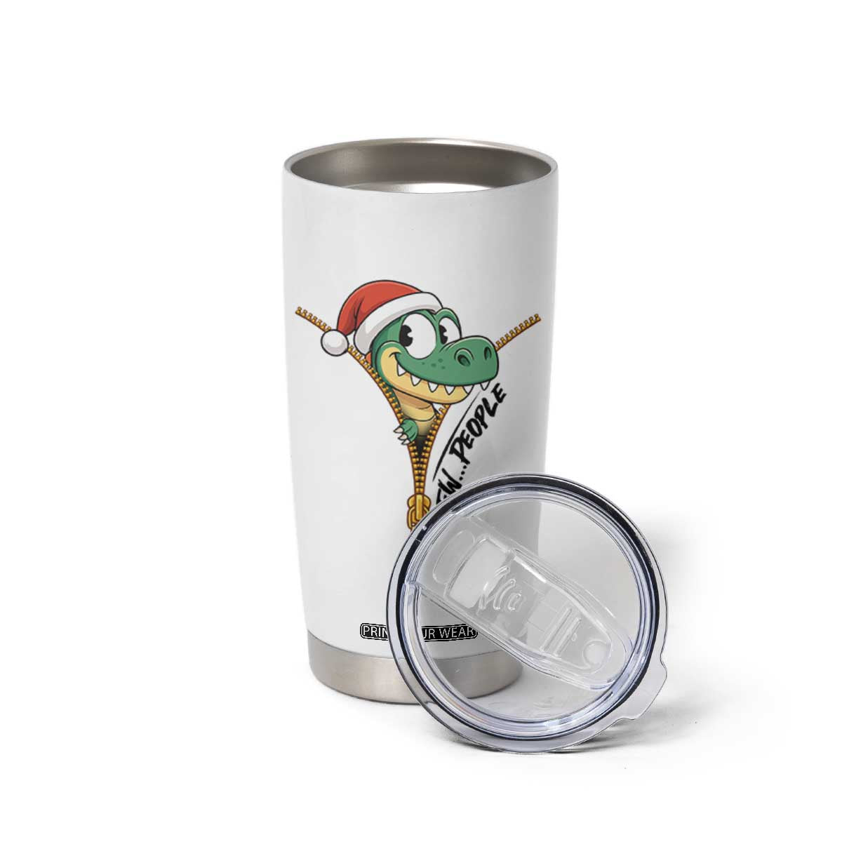 Funny Christmas Dinosaur Tumbler Cup Ew People Xmas Gift TS12 Print Your Wear