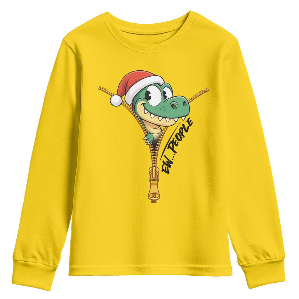 Funny Christmas Dinosaur Youth Sweatshirt Ew People Xmas Gift TS12 Daisy Print Your Wear