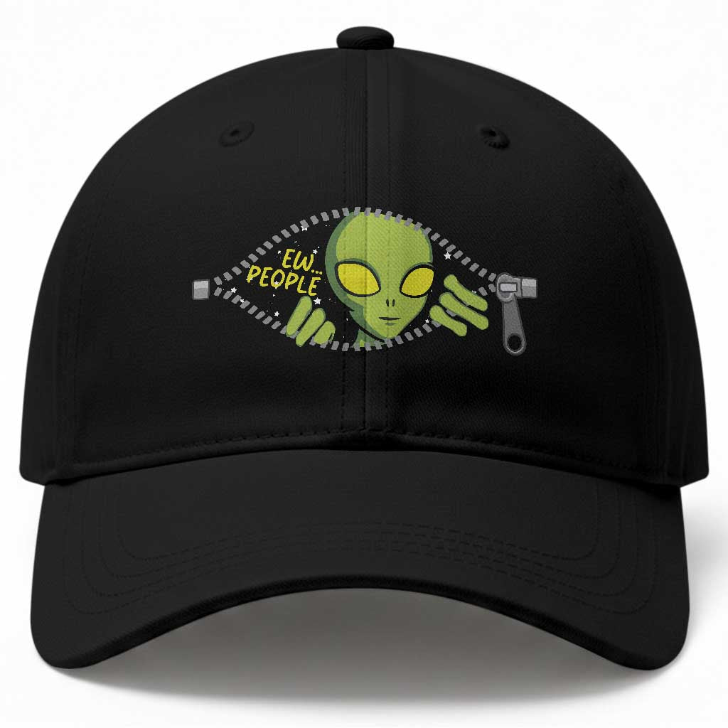 Funny Alien Baseball Cap Ew People Hater Quote TS12 Print Your Wear