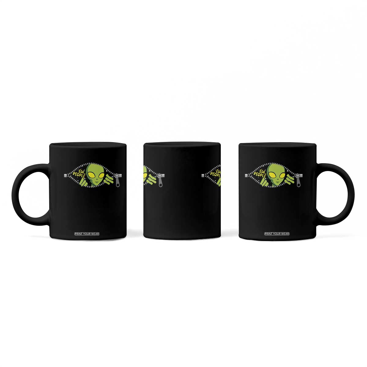 Funny Alien Coffee Mug Ew People Hater Quote TS12 Print Your Wear