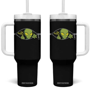 Funny Alien Tumbler With Handle Ew People Hater Quote TS12 One Size: 40 oz Black Print Your Wear