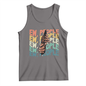 Ew People Hater Tank Top Funny Bigfoot Sarcastic Quote TS12 Deep Heather Print Your Wear