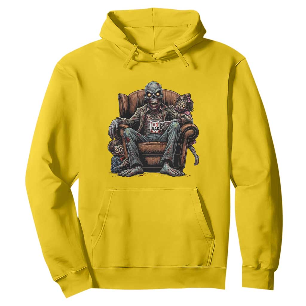 Funny #1 Dad Zombie Horror Hoodie Halloween Family Father Gift