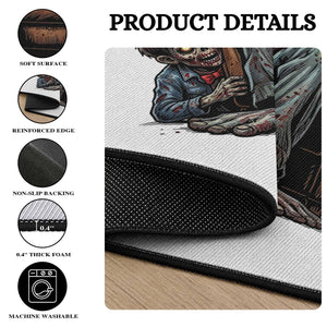 Funny #1 Dad Zombie Horror Round Rug Halloween Family Father Gift