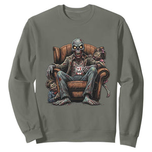 Funny #1 Dad Zombie Horror Sweatshirt Halloween Family Father Gift