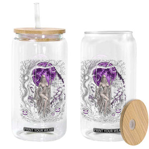 Mystical Ghost Girl Halloween Glass Can Gothic Purple Moon Haunted Castle Art TS12 Print Your Wear