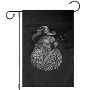 Funny Cowboy Hoatzin Garden Flag Blowing Dandelion Western Bird Gift TS12 Black Print Your Wear