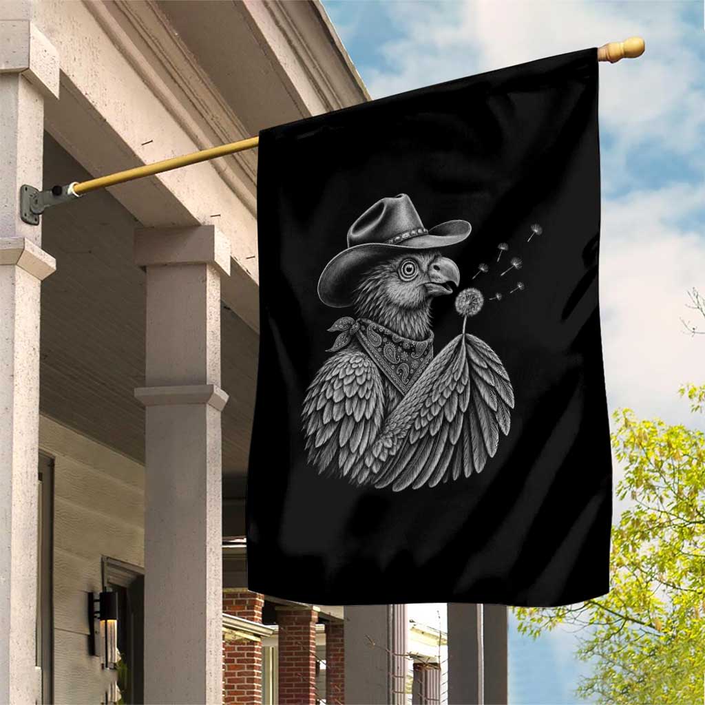 Funny Cowboy Hoatzin Garden Flag Blowing Dandelion Western Bird Gift TS12 Print Your Wear