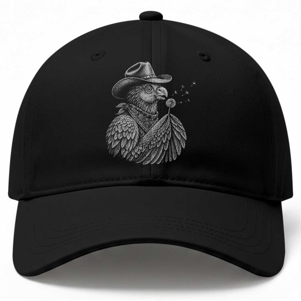 Funny Cowboy Hoatzin Baseball Cap Blowing Dandelion Western Bird Gift TS12 Print Your Wear