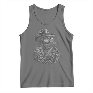 Funny Cowboy Hoatzin Tank Top Blowing Dandelion Western Bird Gift TS12 Black Heather Print Your Wear