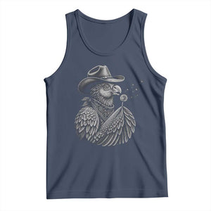 Funny Cowboy Hoatzin Tank Top Blowing Dandelion Western Bird Gift TS12 Navy Print Your Wear