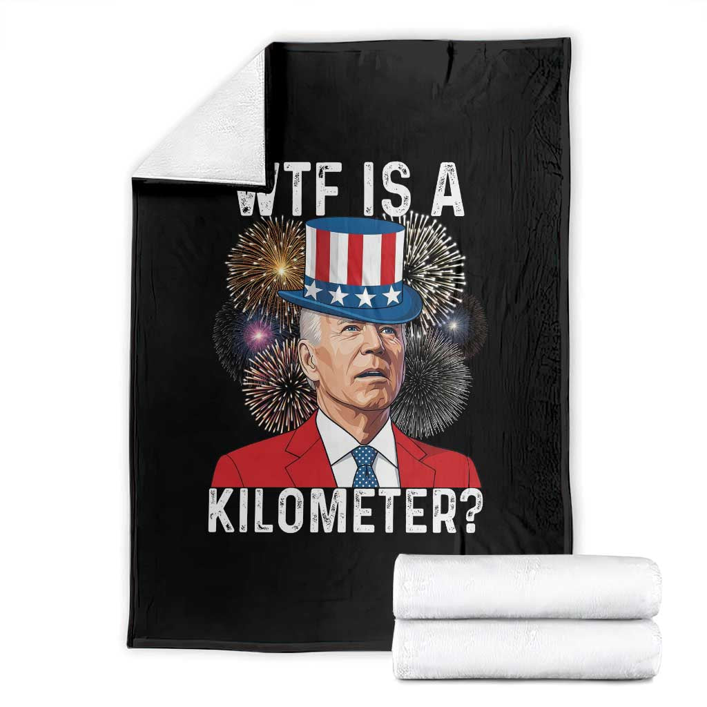 WTF is A Kilometer Throw Blanket Funny 4th of July TS14 Black Print Your Wear