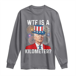 WTF is A Kilometer Long Sleeve Shirt Funny 4th of July TS14 Charcoal Print Your Wear