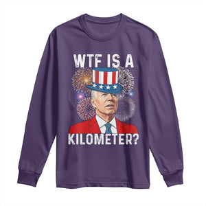 WTF is A Kilometer Long Sleeve Shirt Funny 4th of July TS14 Purple Print Your Wear
