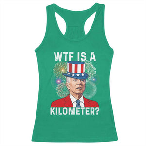 WTF is A Kilometer Racerback Tank Top Funny 4th of July TS14 Irish Green Print Your Wear