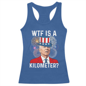 WTF is A Kilometer Racerback Tank Top Funny 4th of July TS14 Royal Blue Print Your Wear