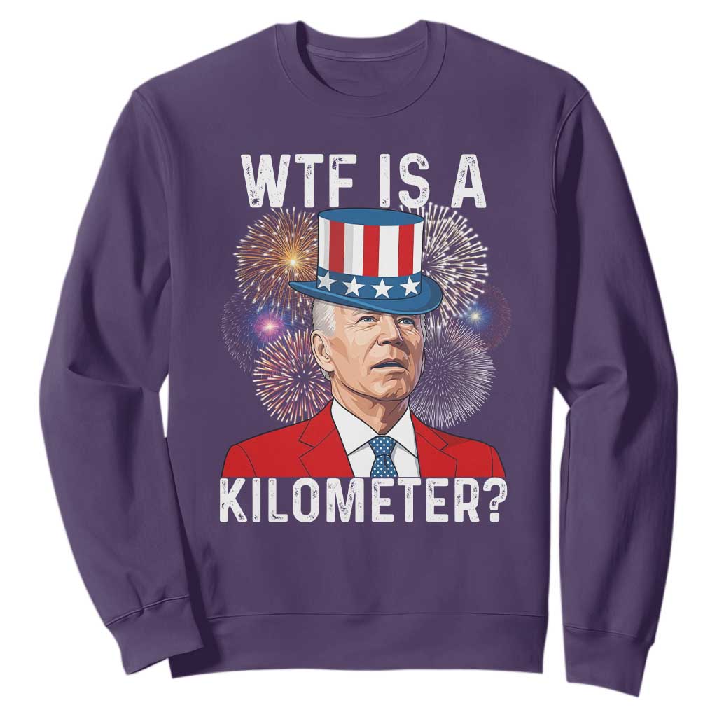 WTF is A Kilometer Sweatshirt Funny 4th of July TS14 Purple Print Your Wear