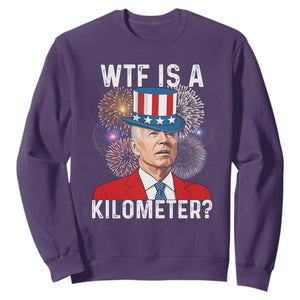 WTF is A Kilometer Sweatshirt Funny 4th of July TS14 Purple Print Your Wear
