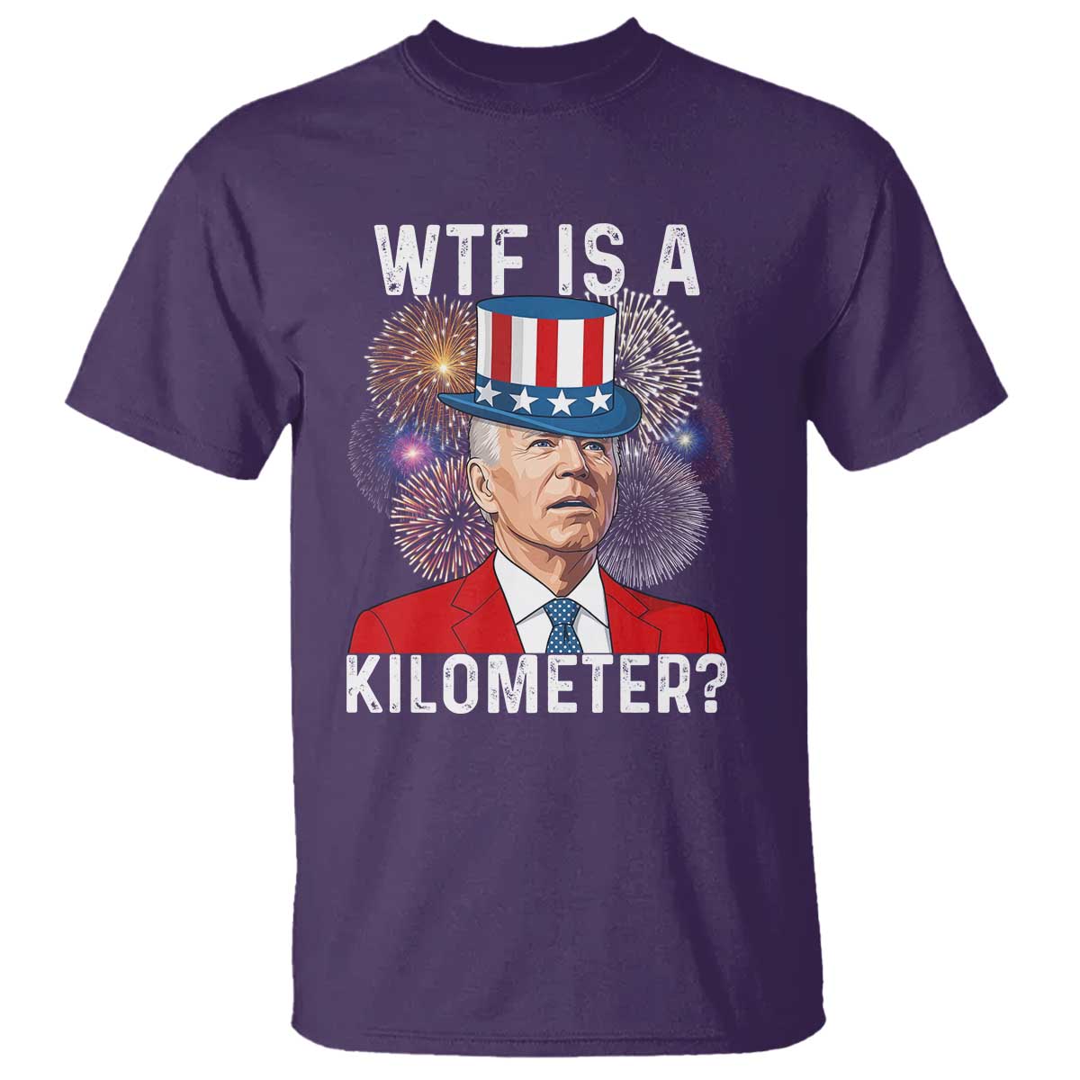 WTF is A Kilometer T Shirt Funny 4th of July TS14 Purple Print Your Wear