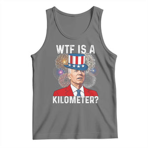 WTF is A Kilometer Tank Top Funny 4th of July TS14 Black Heather Print Your Wear