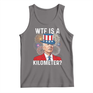WTF is A Kilometer Tank Top Funny 4th of July TS14 Deep Heather Print Your Wear