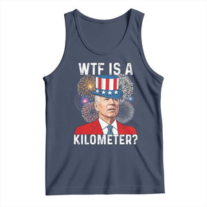 WTF is A Kilometer Tank Top Funny 4th of July TS14 Navy Print Your Wear