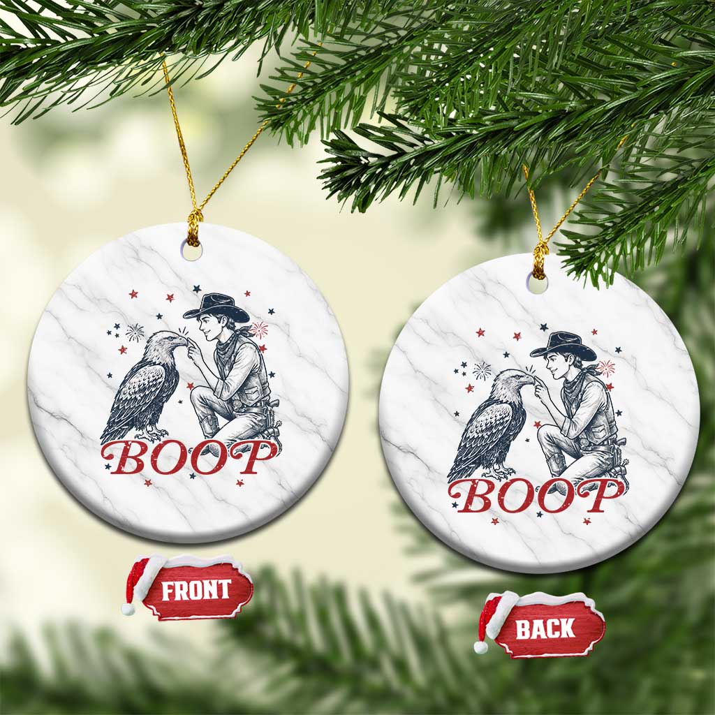 Boop Eagle Ceramic Ornament Western Cowboy Patriotic 4th of July TS14 1pc White Marble Print Your Wear